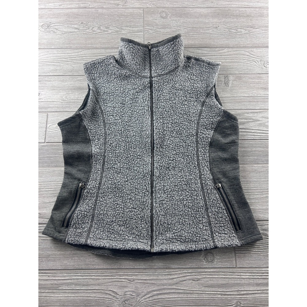 Kuhl Alska Vest Womens XL Gray Wool Blend Full Zip Fleece Outdoor Hiking 1415